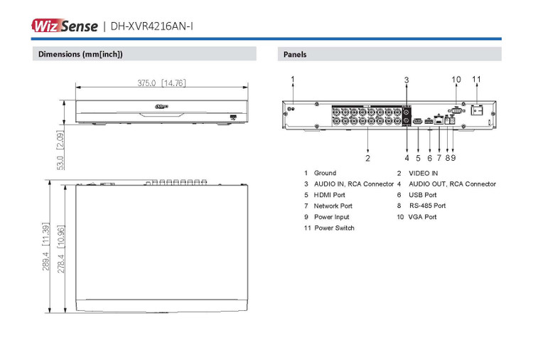 ضبط کننده ویدئویی 16 کانال داهوا Dahua XVR DH-XVR4216AN-I