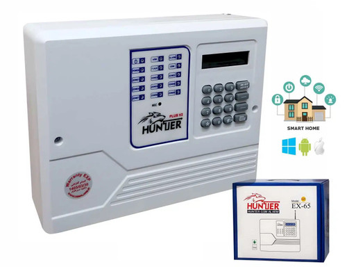 دزدگیر سیم کارتی 6 زون با سیم و 3 زون بی سیم هانتر Security Alarm HUNTER EX65