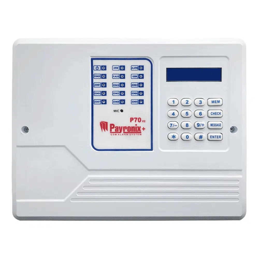 دزدگیر سیم کارتی  6 زون با سیم و 3 زون بی سیم پایرونیکس Security Alarm PAYRONIX P70