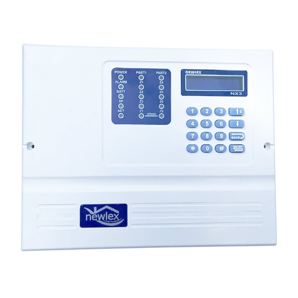 دزدگیر سیم کارتی 2 زون بی سیم و 6 زون با سیم نیولکس  Security Alarm NEWLEX NX3