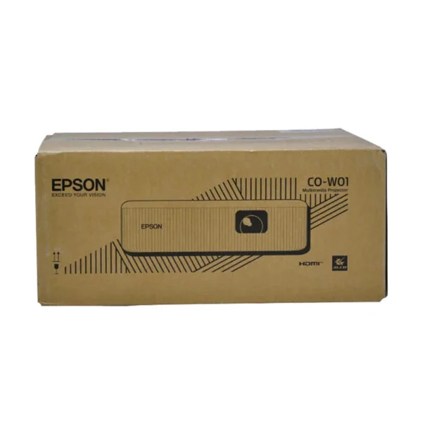 ویدئو پروژکتور اپسون EPSON CO-W1 (کارکرد واقعی دستگاه فقط 31 ساعت | همراه با کارتن و کنترل اصلی اپسون)