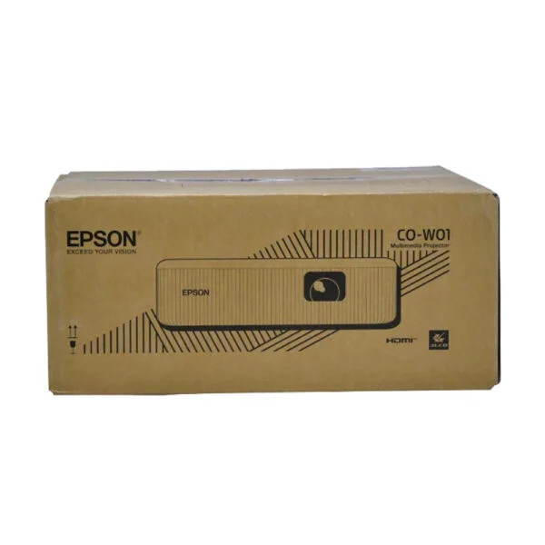 ویدئو پروژکتور اپسون EPSON CO-W1 (کارکرد واقعی دستگاه فقط 31 ساعت | همراه با کارتن و کنترل اصلی اپسون)